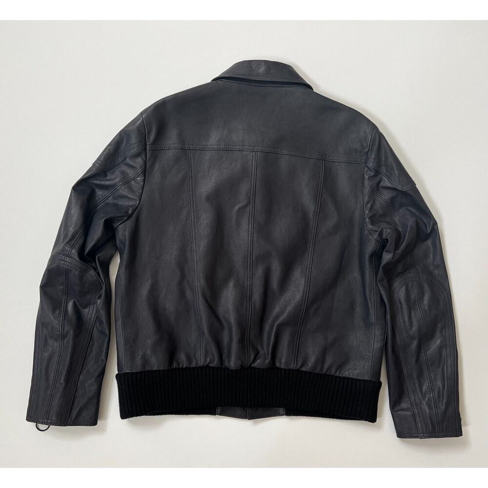 Coach Men's Leather Biker Moto Jacket Navy Size 54/XL NWT $1300 - Picture 2 of 16